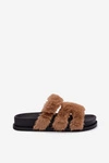 Kapcie Klapki Z Futerkiem Camel Nalisette
