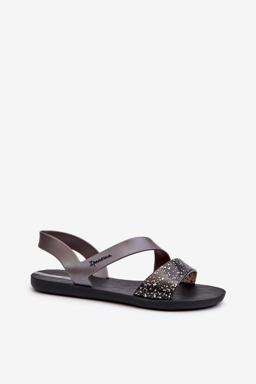Sandały Damskie 82429 Ipanema Vibe Sandal Fem Czarno-Srebrne