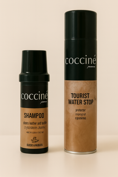 Cocciné SHAMPOO + TOURIST WATER STOP – Zestaw do czyszczenia i ochrony obuwia 