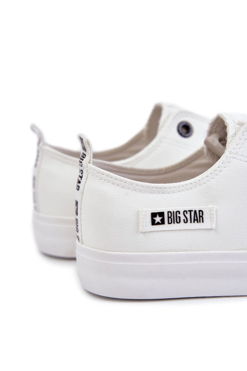 Męskie Niskie Skórzane Trampki Big Star KK174008 Białe