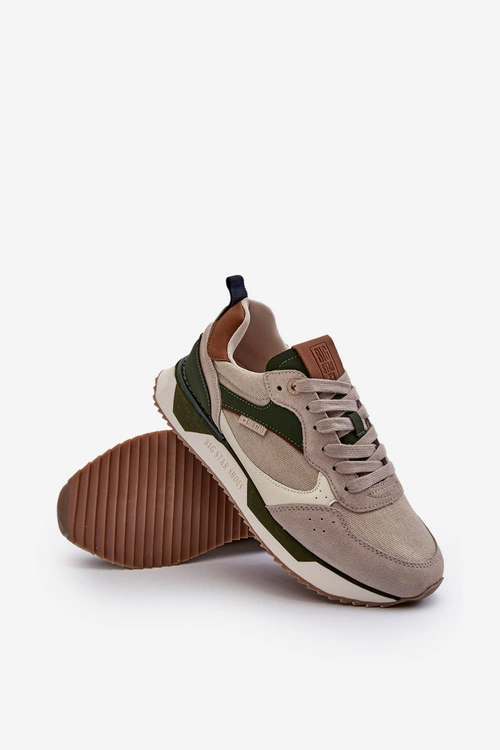 Sneakersy Męskie Memory Foam System Big Star NN174349 Beżowe