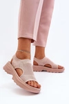 Sportowe Sandały Damskie Na Grubej Podeszwie Różowe Deinaleia