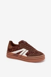 Sneakersy Damskie Na Platformie Panterka Brązowe Skye