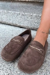 Mokasyny Barefoot Ze Złotym Detalem Brązowe Paresa