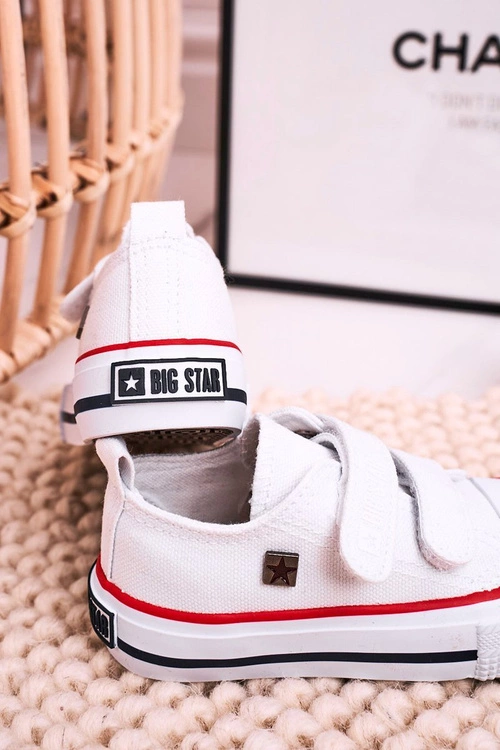 Dziecięce Trampki Na Rzepy BIG STAR HH374095 Białe
