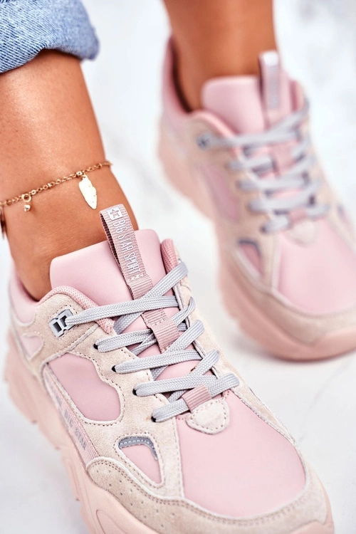 Damskie Sportowe Buty Sneakersy Big Star GG274655 Różowe