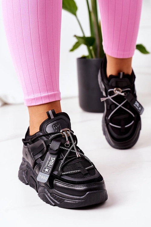 Damskie Sportowe Buty Sneakersy Czarne Far Away