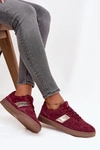 Zamszowe Sneakersy Damskie Vinceza 14029 Bordowe