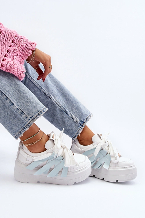 Zazoo 2F-7033 Sneakersy Na Masywnej Platformie Niebieskie