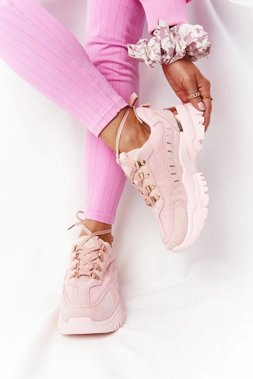 Damskie Sneakersy Na Dużej Podeszwie Różowe Good Mood