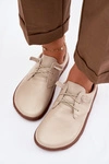Skórzane Półbuty Barefoot Damskie Zazoo 10189 Beżowe