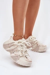 Sneakersy Buty Sportowe Damskie Beżowe Tonelli