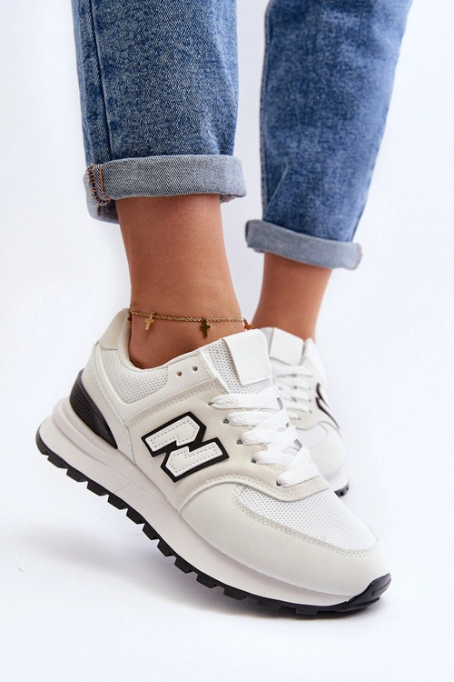 Buty Sportowe Sneakersy Damskie Białe Alettesa