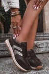 Skórzane Zamszowe Sneakersy Damskie D&A GR62-6015 Czekoladowe