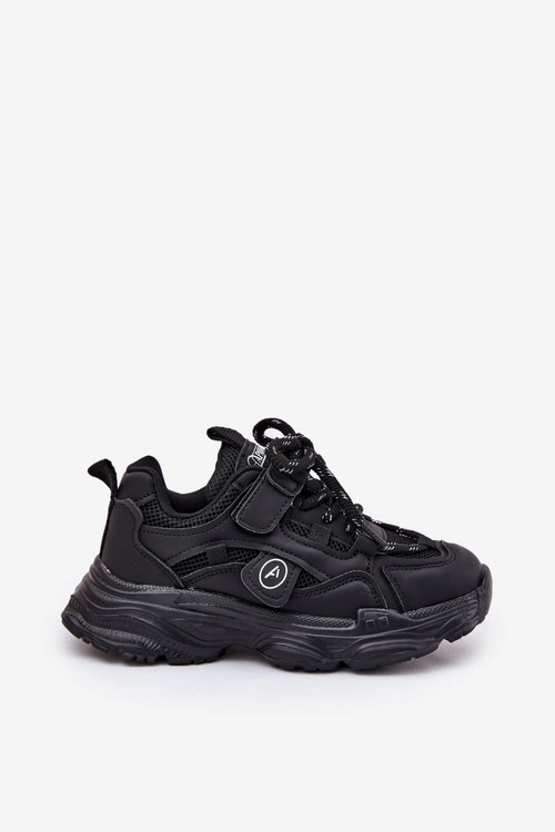 Sneakersy Dziecięce Na Platformie Czarne Hanomess