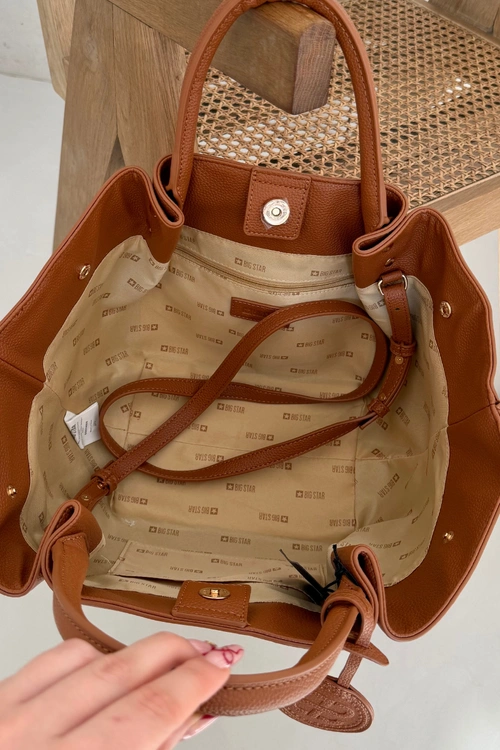 Torebka Damska Shopper Z Eko Skóry Big Star SS574004 Camel