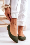 Damskie Zamszowe Baleriny Maciejka 04100-45 Khaki