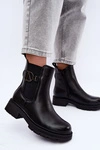 Ocieplane Botki Sztyblety Z Ozdobą Czarne Janira