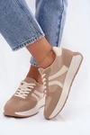 Sneakersy Damskie Na Platformie Beżowe Laurelia