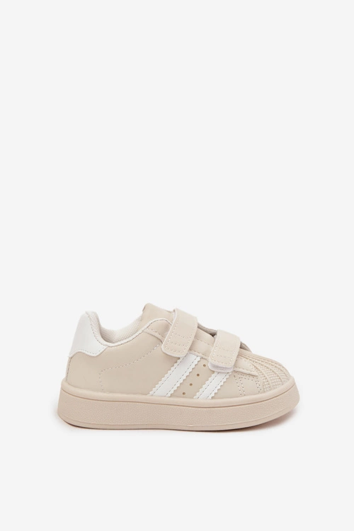 Dziecięce Buty Sportowe Sneakersy Z Eko Skóry Beżowe Renel