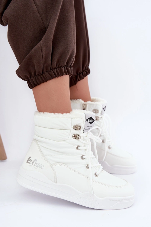 Sznurowane Śniegowce Trapery Lee Cooper LCJ-44-4563 Białe