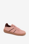 Sneakersy Damskie Z Imitacji Skóry Różowe Corelle