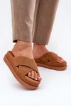 Klapki Damskie Na Platformie Z Przeplatającymi Się Paskami Camel Rinasara