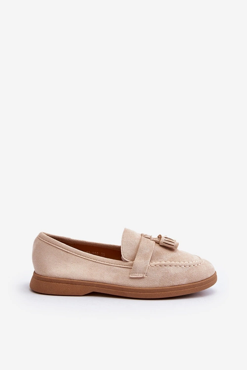 Damskie Zamszowe Mokasyny Beżowe Dansitu