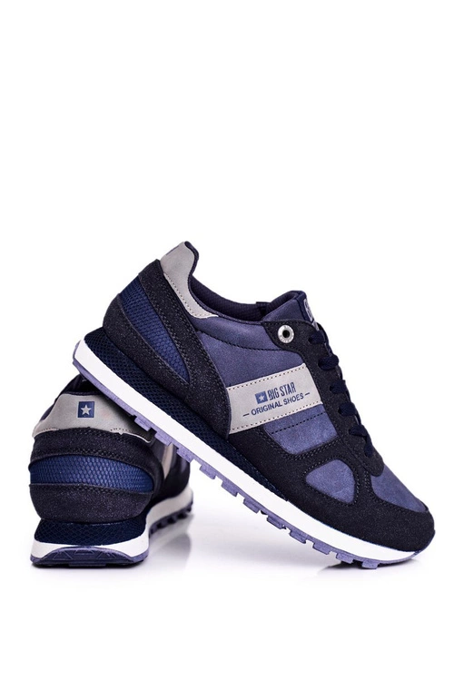 Damskie Sportowe Obuwie Sneakersy Big Star Granatowe GG274676