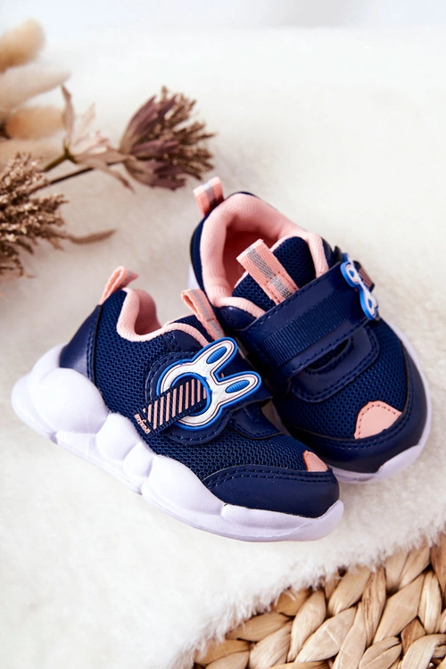 Dziecięce Sportowe Buty Na Rzep Befado 516P090 Granatowo-Różowe