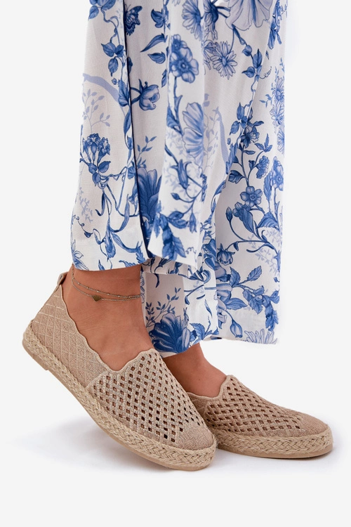 Espadryle Damskie Z Plecionką Vinceza 13625 Beżowe