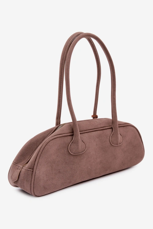 Flora&Co Torebka Bagietka Zamszowa Zawieszka Jamnik Ciemnobeżowa Annette
