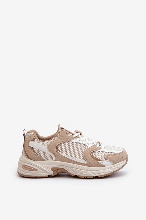 Buty Sportowe Sneakersy Damskie Beżowe Kildia