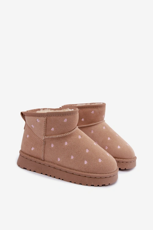 Śniegowce Dziecięce Z Serduszkami Beżowe Gracina