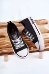 Dziecięce Skórzane Trampki BIG STAR KK374039 Czarne