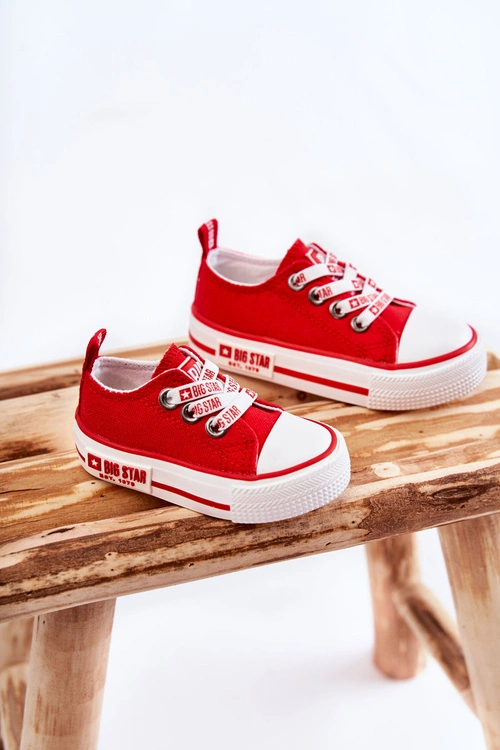 Dziecięce Materiałowe Trampki BIG STAR KK374071 Czerwone