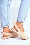 Espadryle Damskie Zamszowe Beżowe Kontres