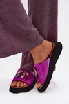 Skórzane Zamszowe Klapki Damskie Z Ozdobą Na Platformie Vinceza 66942 Fuksja