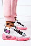 Damskie Sportowe Buty Sneakersy Biało-Różowe Bubble Tea