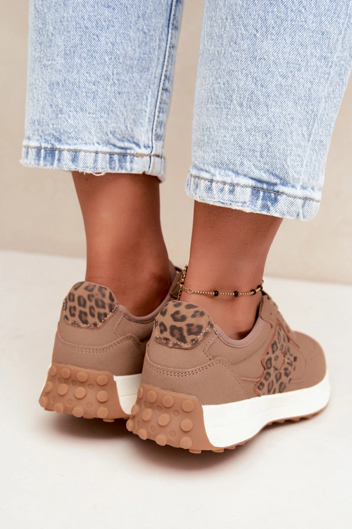Sneakersy Damskie LOTTO 2401931U CALENTO Brązowe Panterka