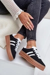 Sneakersy Damskie Na Platformie Czarne Egelia