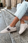 Skórzane Zamszowe Sneakersy Damskie Big Star UU274440 Beżowe