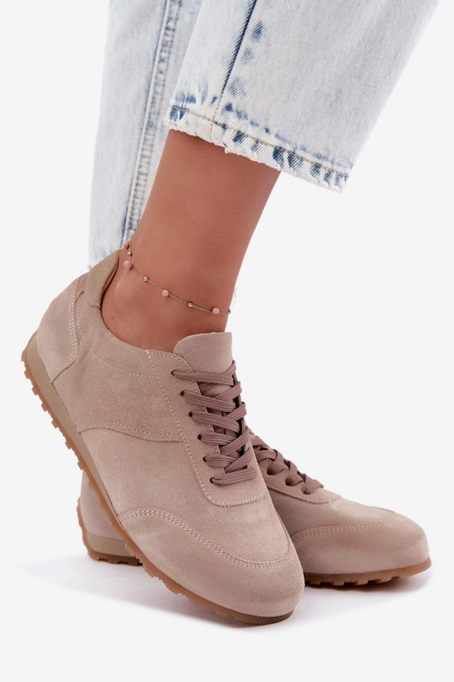 Sneakersy Barefoot Z Naturalnego Zamszu Zazoo N1422 Beżowe