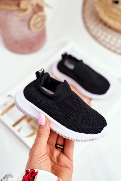 Sportowe Buty Dziecięce Wsuwane Czarne Eltros