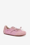 Zamszowe Sneakersy Niskie Damskie Big Star TT274600 Różowe