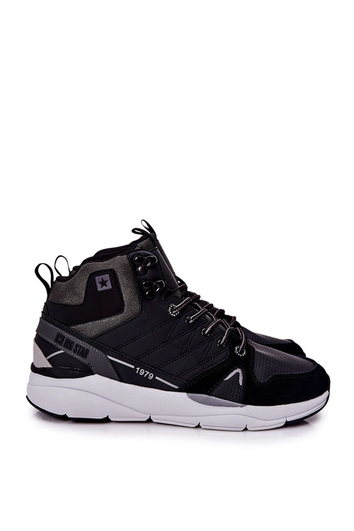 Wysokie Sportowe Męskie Buty Big Star II174223 Czarne