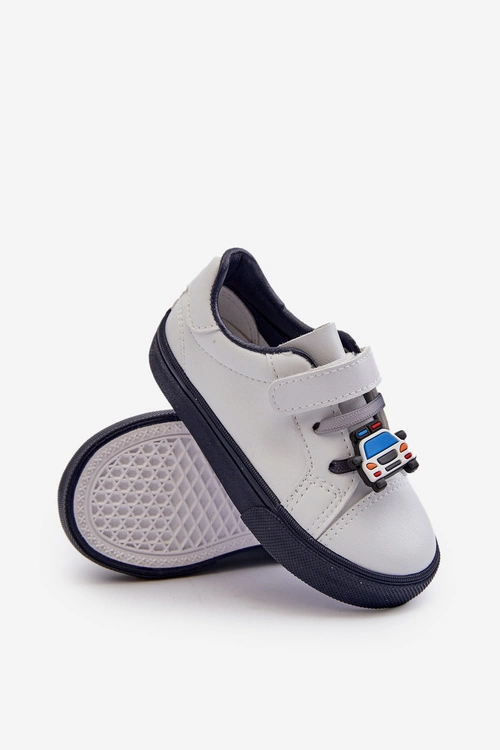 Dziecięce Sneakersy Trampki Z Przypinką Biało-Granatowe Pennyn