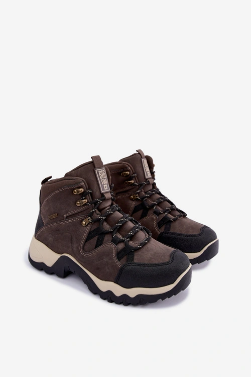 Buty Trekkingowe Męskie Big Star UU174183 HI-Poly System Ciemnobrązowe