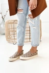 Damskie Logowane Tenisówki Slip-On Khaki Challenge