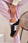Sneakersy Damskie Na Platformie Czarne Syliyana